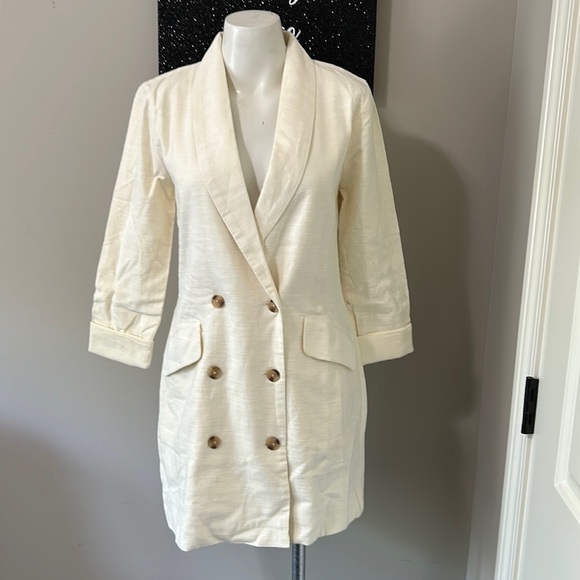 LSPACE Jenna Dress Cream White double breasted Blazer dress SZ M NEW - Picture 4 of 16
